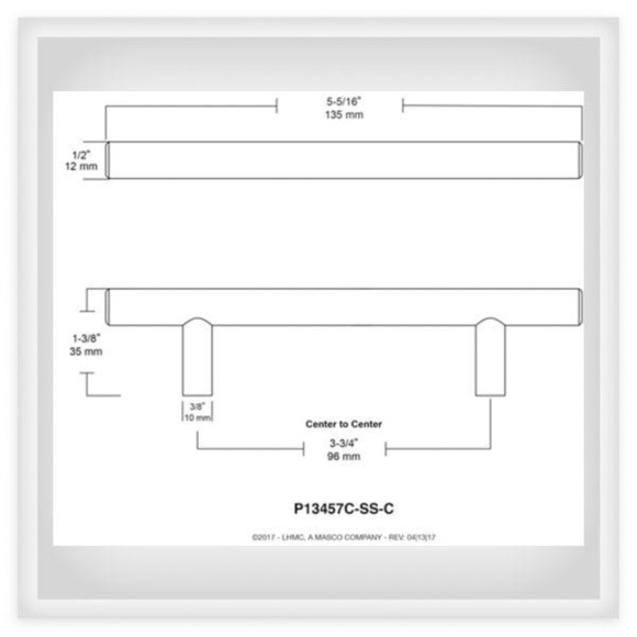 #4 HH New Drawer Pull Minimalist Chrome Cabinet, Drawer, or Door Hardware - Picture 4 of 4